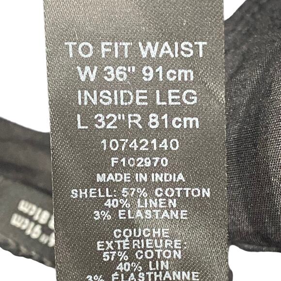 ASOS Navy Blue Linen Blend Flat Front Dress Pants Men’s Size 36x32 - Picture 5 of 6